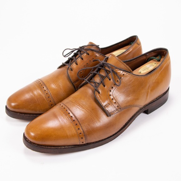 Allen Edmonds Clifton Mens Size‎ 10 D Walnut Brown Cap-Toe Brogue Oxford Shoe
